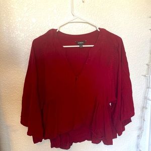 Express burgundy bohemian top